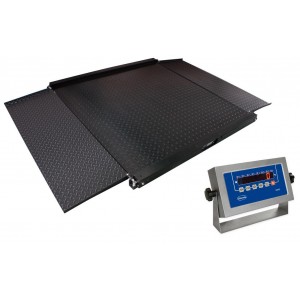 Plate-forme de pesage surbaissée Baxtran 1500kg - dimensions 1200x1200mm - hauteur 50mm avec indicateur GI308 et rampes d'accès_0