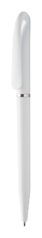 Stylo à bille en plastique - encre bleue - couleur blanche - poids 6g_0
