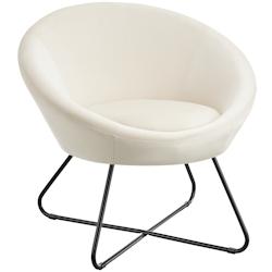 TecTake GmbH tectake Fauteuil cocktail CENTERA rond et rembourré - Aspect velours beige - 405571 - beige acier 405571_0