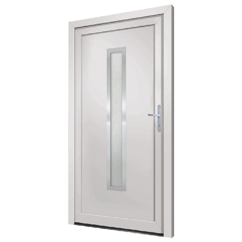 Vidaxl porte d'entrée blanc 108x208 cm pvc 3187896_0