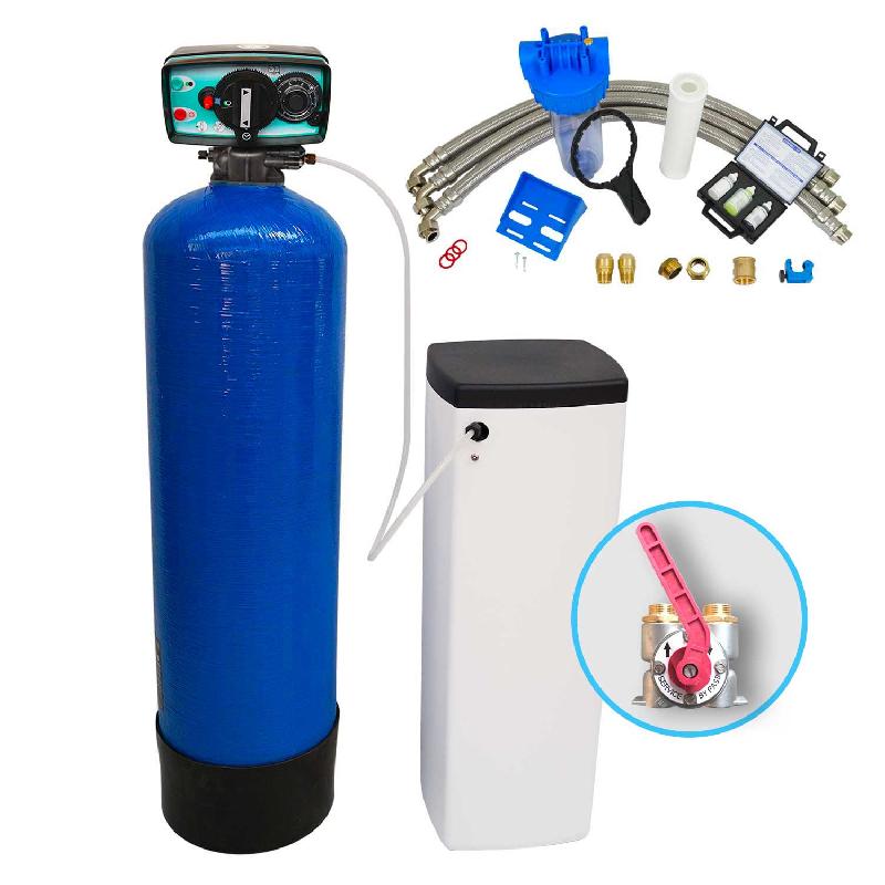 Adoucisseur D'eau Bi-bloc 16L Fleck 5600 SXT - Complet Avec Filtre Et Kit Installation - Garantie 7 Ans