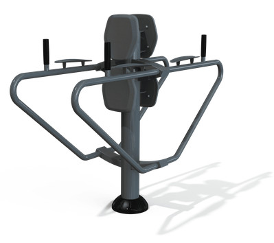 Appareils de fitness de plein air - dips gainage double M0318A - structure robuste, dimensions et zone de sécurité_0