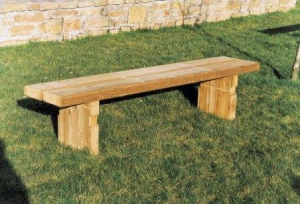 Banc public en bois - modèle Noirmoutier - pin traité classe IV - 2000 x 450 x 450 mm_0