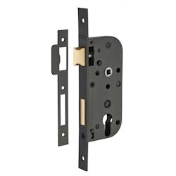 Boitier de serrure encastrable à cylindre pour porte d'entrée, axe 40mm, bouts carrés, noir - THIRARD - noir 3150260801064_0