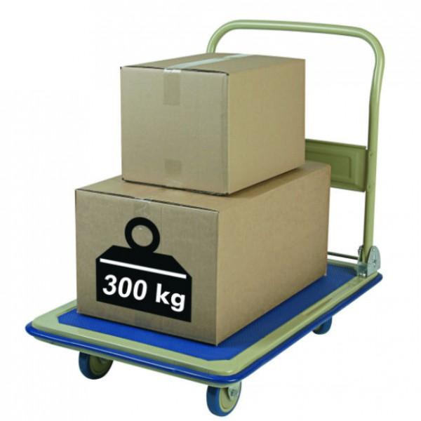 Chariot pliant économique cargo - Charge 300 kg - Dossier rabattable - Plateforme anti-dérapante - Marque Rolléco_0