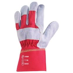 Coverguard - Gants Docker en croûte de vachette grise EUROSTRONG 155 (Pack de 60) Gris / Rouge Taille 10 - 3435241001559_0