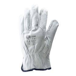 Coverguard - Gants manutention blanc en cuir tout fleur de buffle standard EUROSTRONG 2240 (Pack de 10) Blanc Taille 10 - blanc 3435241022400_0