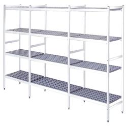 EURAST - Étagères en duralumin 4 niveaux - 3571x470x1700 mm - 35714400 - inox 35714400_0