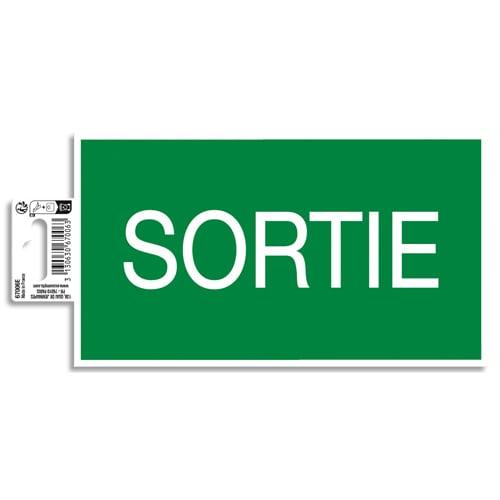 Exacompta panneau PVC adhésif antidérapant sortie - 20x11 cm - conforme ISO 7010 - réf. 67006E_0