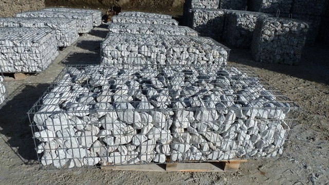 Gabion prêt à poser 1m3 gris bleuté - 2mx1mx0.5m - galvanisé, pierre calcaire_0