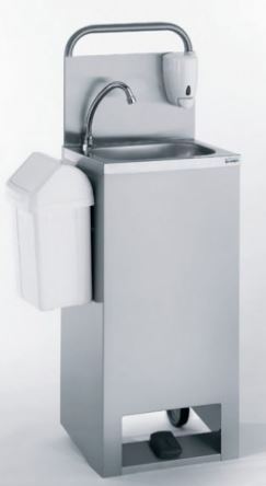 Lave-mains inox autonomes TOURNUS EQUIPEMENT - Référence : 806 517 - Fabriqué en France - 2 bidons de 13L - Dimensions 415x345x1200 mm_0