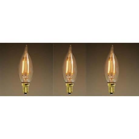 Lot de 3 ampoules vintage LED E14 - Style Edison C35 avec filaments apparents_0