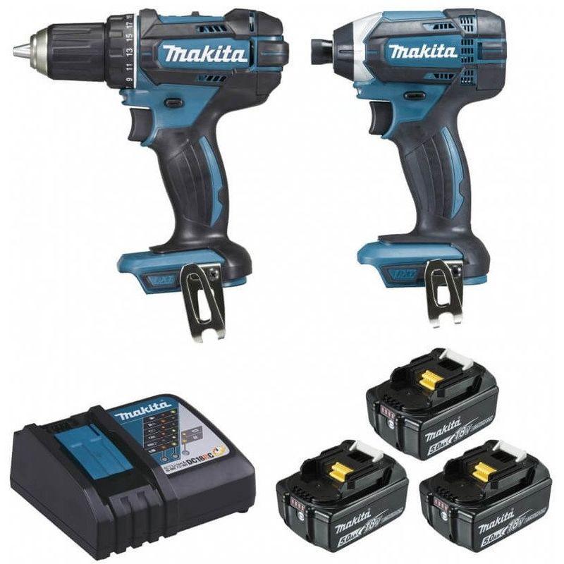 MAKITA DLX2127TJ1 PACK VISSAGE DDF482+DTD152 18V 3X5AH