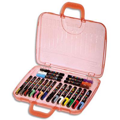 MALETTE DE 20 POSCA UNIBALL - POINTE CONIQUE EXTRA FINE/ FINE/ MOYENNE - COLORIS ASSORTIS