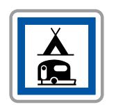 Panneau de signalisation - Indication Terrain de camping pour tentes, caravanes et autocaravanes - CE4c_0