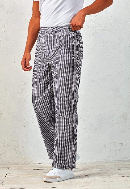 Pantalon de cuisine mixte 'Pull On' - Premier - Petits carreaux - Réf: PR552_0