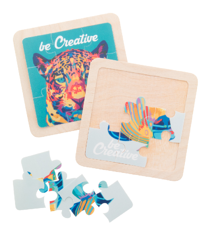 Puzzle en bois et plastique - 9 pièces - Marquage possible - Impression UV Led incluse_0