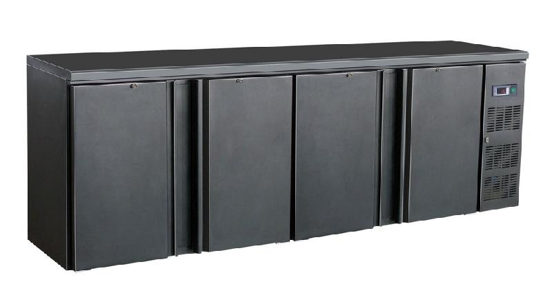 Réfrigérateur professionnel de bar noir 4 portes - 7450.0325_0