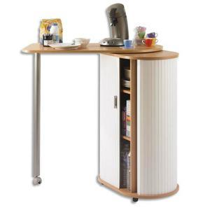 Meuble self Nantes - table pivotante blanche L105 x H105 x P55 cm - SIMMOB_0