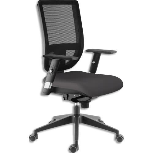 Sokoa fauteuil résille tissu gris. Dossier réglable. Mécanisme synchrone. Accotoirs réglables en option._0