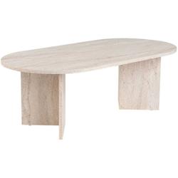 Table basse ovale en aggloméré Sable marbré travertine Hanah Home - 8684283441471_0