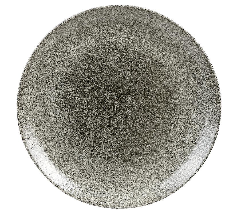 PLAT ROND NOIR PORCELAINE Ø 28,8 CM RAKU CHURCHILL