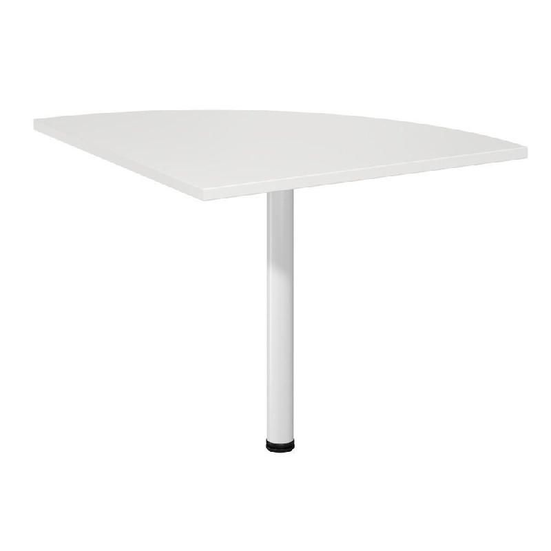 ANGLE DE LIAISON 90° ARRONDI ACTIVITY - CÔTÉS 80 CM - PLATEAU BLANC - PIED BLANC