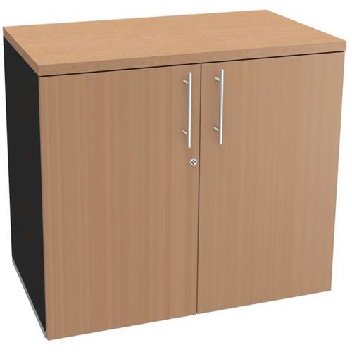 ARMOIRE BASSE OFFICE 2 ANTHRACITE HETRE - SIMMOB