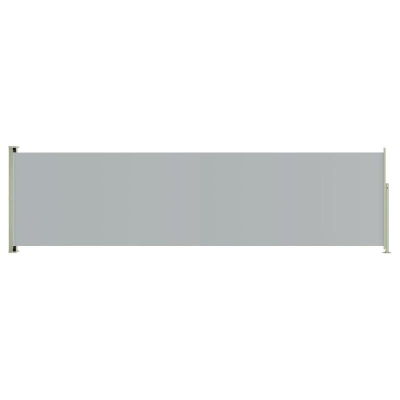 Auvent paravent brise-vue latéral rétractable - Protection visuelle pour patio, jardin, terrasse et balcon - 140 x 500 cm - Gris_0