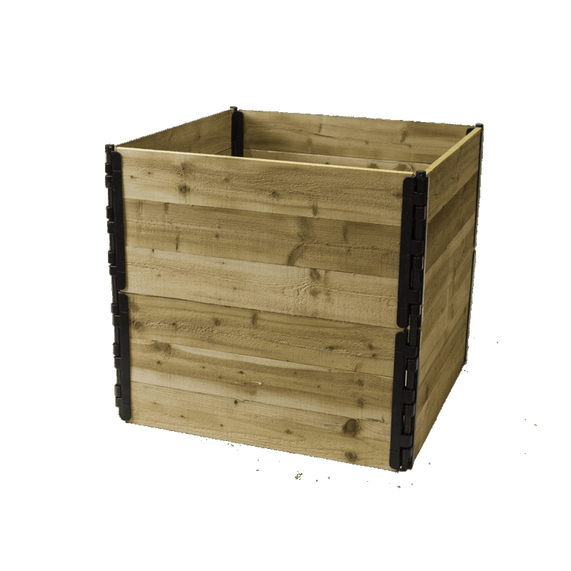 Bac structurant poly droit pour déchets - 300L à 1000L - Résineux brut, Douglas brut_0