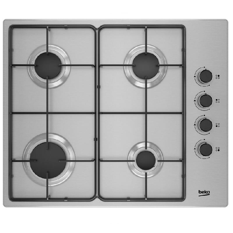 BEKO Table De Cuisson Gaz 60cm 4 Feux Inox HIGG64123SX - argenté 8690842438417_0
