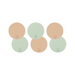 Bjorn Sous-verre rond réversible - 6 pièces - Cuir recyclé rose pâle et vert pâle - multicolore 3701488308202_0