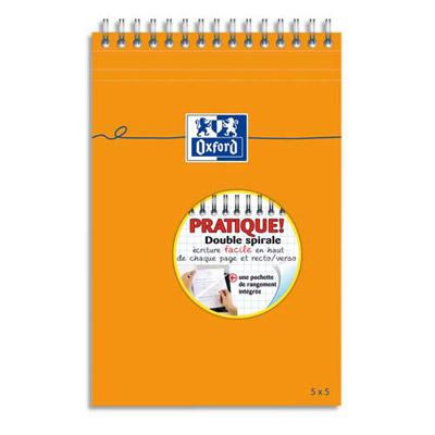 BLOC DE DIRECTION RELIURE INTEGRALE OXFORD NON PERFORE REGLURE PLEINE PAGE - 14,8X21 CM - PAPIER BLANC PETITS CARREAUX 5X5