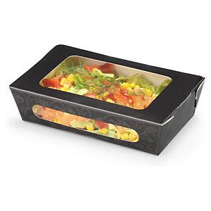 BOÎTE SNACKING NOIR AVEC FENÊTRE 180X100X50 MM