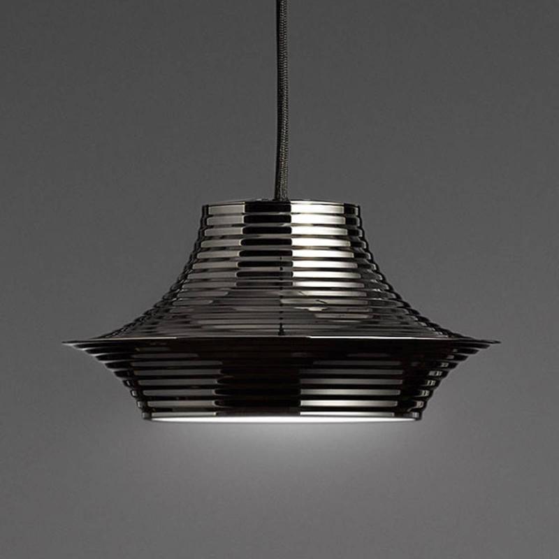 BOVER TIBETA 03 - SUSPENSION LED, NOIRE CHROMÉE