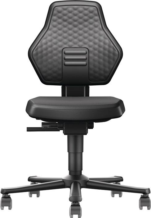 Chaise atelier pivotante Air Flow rouleaux rembourrage simili cuir noir 450-600 mm BIMOS_0