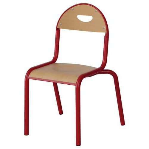 CHAISE MALIBU 4P T3 - ASS/DOS HÊTRE / ACIER ROUGE 3020 - MANUTAN EXPERT