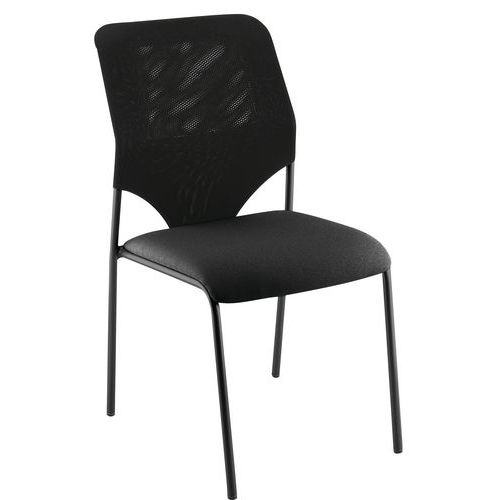 CHAISE VISITEUR DIAZ DOS RÉSILL. PIÈT.NOIR ASSISE 0420 NOIR - SOKOA