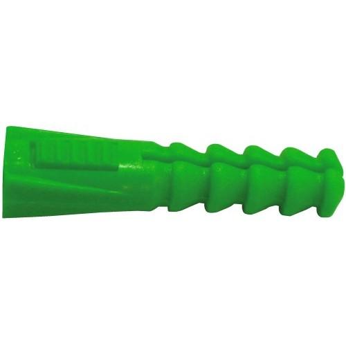 CHEVILLE POLYÉTHYLÈNE SANS COLLLERETTE VERTE - DIAM 6 MM - 1000 PIÈCES RAM