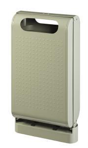 Corbeille 60l /pied urbanet gris ciment 7033_0