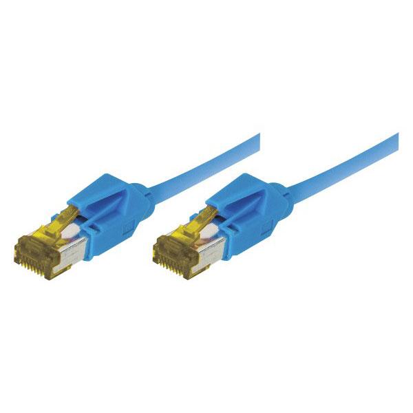 CORDON RJ45 SUR CÂBLE CATEGORIE 7 S/FTP LSOH SNAGLESS BLEU - 0,3 M