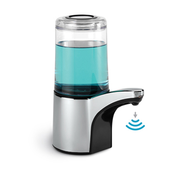 Distributeur de savon automatique design en acier poli - bec long et capteur infrarouge_0