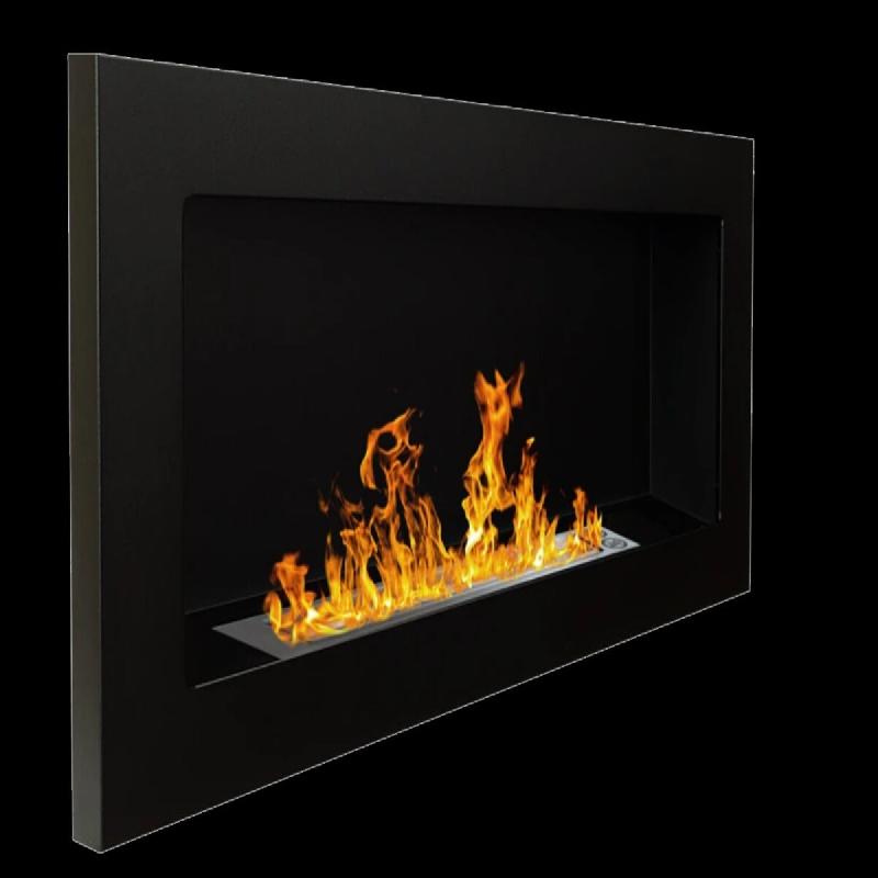 Divina Fire Cheminée au bioéthanol murale ou encastrable Lucca Noir L 90 x P 12 x H 40 - noir 8056157804697_0