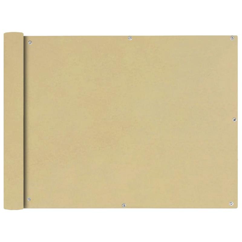 Écran de balcon - Brise-vue en tissu Oxford beige 90 x 400 cm - Protection UV et imperméable_0