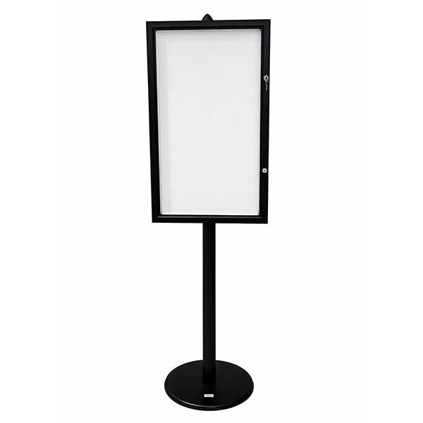 Edimeta Vitrine d'Affichage sur Pied NOIR Fond Métal 6 Feuilles A4 H190cm - noir aluminium 214650NR_0