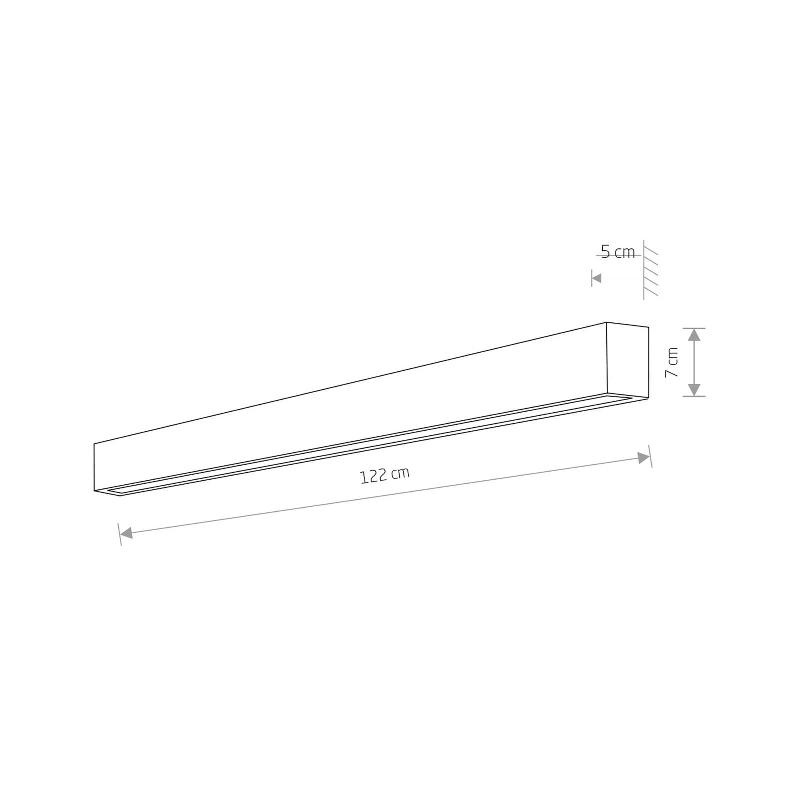 EULUNA APPLIQUE MURALE STRAIGHT L, 122 CM, NOIR
