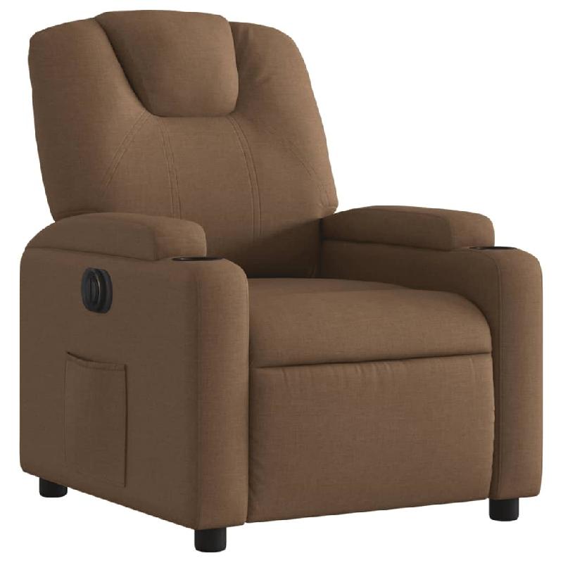 Fauteuil inclinable électrique Marron Tissu Modèle Brivaria - 8721012168367_0