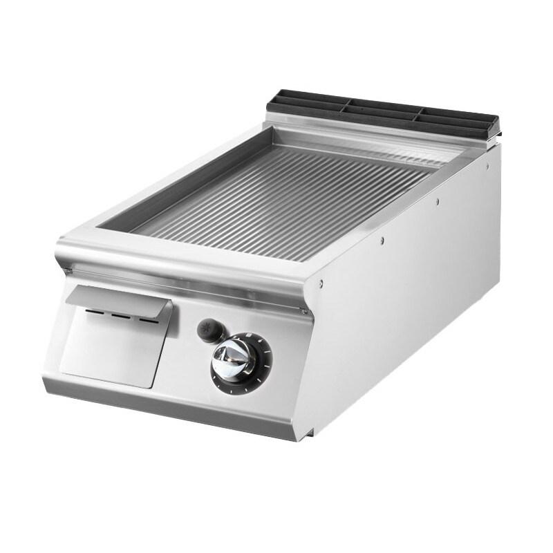 Fry-top gaz, top, plaque nervurée chromée 400x900x250 mm - VIRTUS - 4068875006462_0