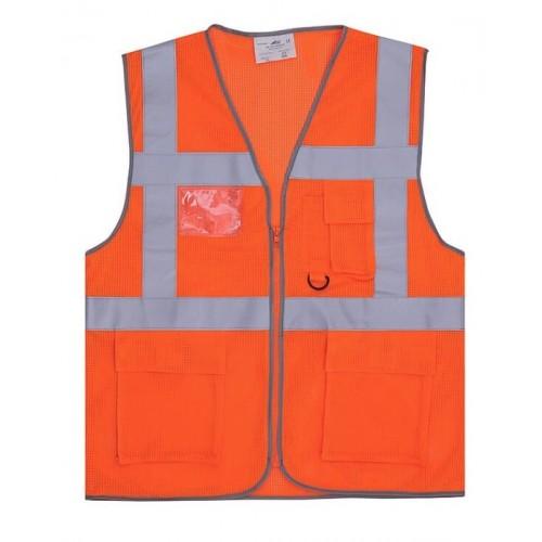 GILET HAUTE VISIBILITÉ - ORANGE FLUORESCENT - M - SAFARI AIR T2S