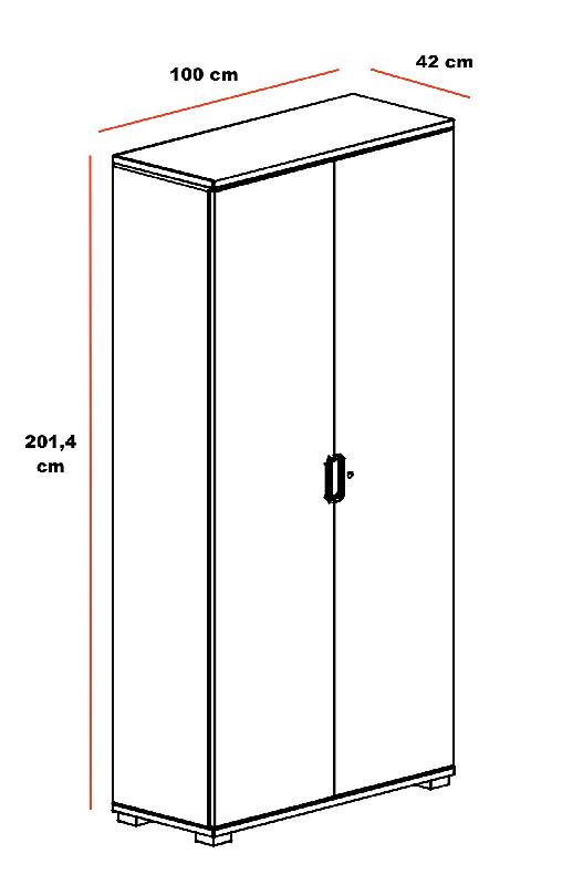 Grande armoire à portes battantes TAK - Mobel Linea - Chêne veiné_1